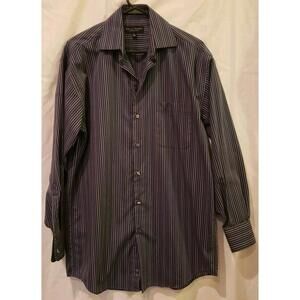 Crazy Horse A Claiborne Company Button Up Dress Shirt Men's Size 15 32-33 Stripe